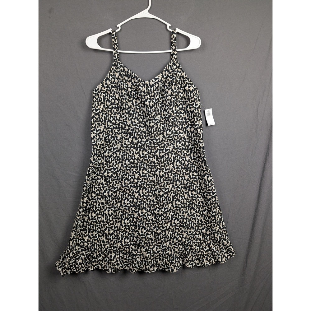 Old Navy Womens Animal Print Cami Ruffle Mini Dress